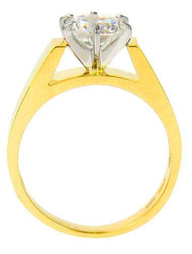 Francois 1.25 Carat Cubic Zirconia Round Cathedral Style Solitaire  Engagement Ring