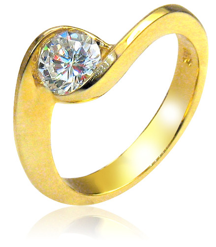 Zareen , Designer Cubic Zirconia Solitaire Diamond Ring for Women-DUB0 –  www.soosi.co.in