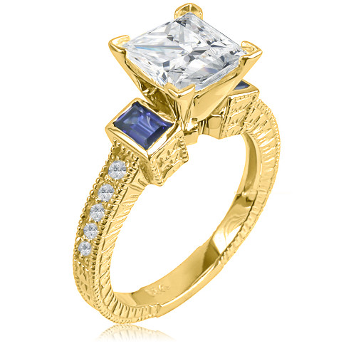 Trevora Carat Princess Cut Cubic Zirconia Emerald Step Cut Man