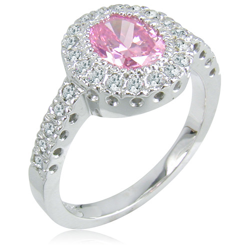 Gervase 1 carat oval lab grown diamond simulant cubic zirconia halo vertical engagement ring in platinum.