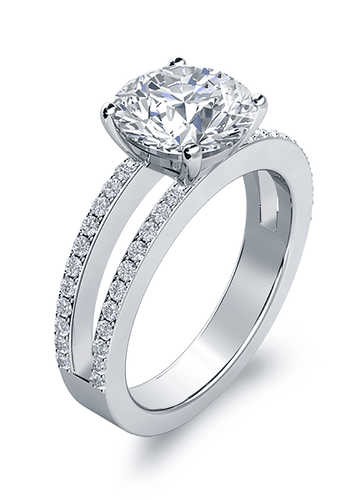 Britney Carat Round Cubic Zirconia Micro Pave Split Shank