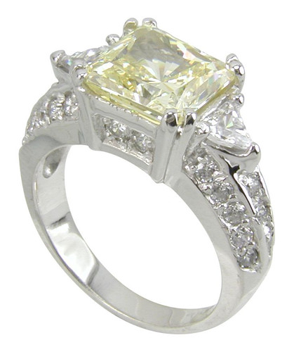 Engagement Ring -Three Stone Princess - Trillion Diamond Engagement Ring  Yellow Gold-ES2135YG
