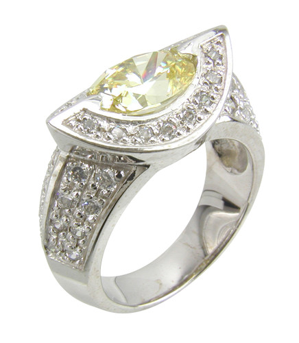 Noveek 1.5 carat horizontal oval laboratory grown diamond alternative pave halo solitaire ring in 14k gold.