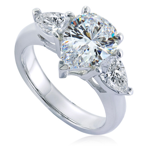 Jessica Carat Pear Cubic Zirconia Three Stone Solitaire