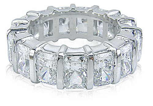 Cubic zirconia emerald cut shop eternity band