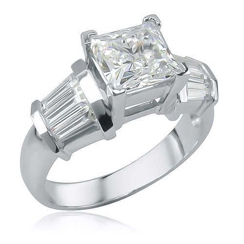 1 Ct Princess Diamond Engagement Double Halo Ring 18k White Gold -  usjewelryfactory.com