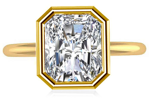 Emerald Cut Solitaire Diamond Wedding Ring Set from Black Diamonds New York