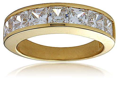 Alliance Princess Cut Cubic Zirconia Channel Set Wedding Band Ring | Ziamond Lab Grown Diamond Simulants