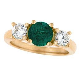Three Stone Round 1.5 Carat Center Laboratory Grown Diamond Simulant Cubic Zirconia Engagement Anniversary Ring version-1