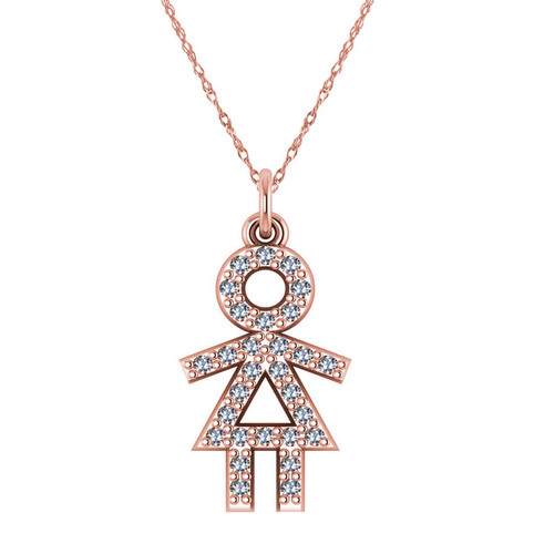 Pave CZ Heart Lock Necklace and Earrings Set in Rose Gold over