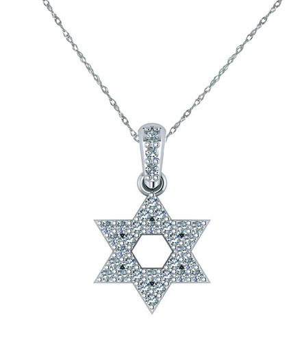 Pave Star of David Cubic Zirconia Pendant