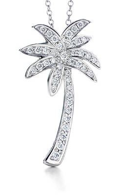La Palma Palm Tree Pave Set Round Cubic 