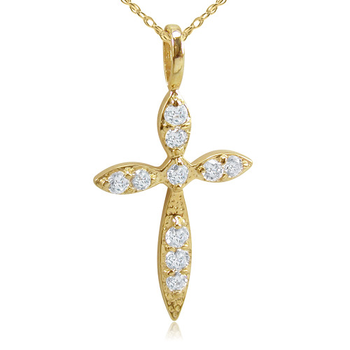 Antoinette Pave Set Round Cubic Zirconia Cross Pendant
