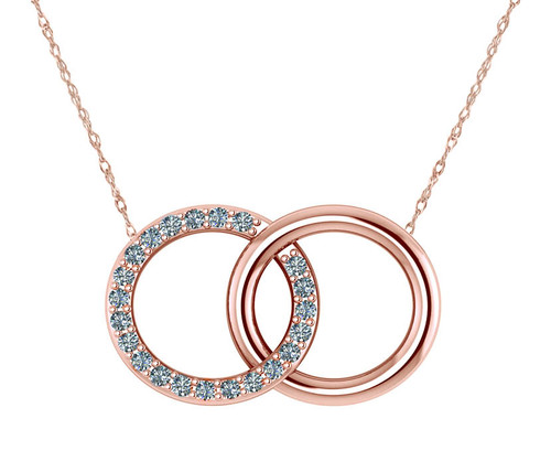 Double Circle Charm Necklace, Gold