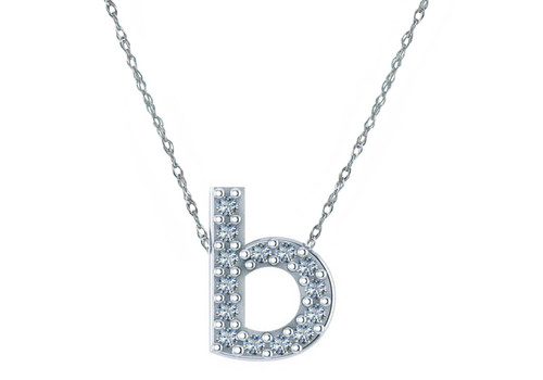 Floating Lowercase Letter Pave Cubic 