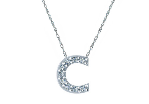 18K White Gold J Initial Necklace | Barkev's