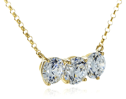 18k White Gold .50ct 3-Stone Diamond Necklace SCSN1057A