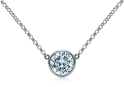 925 Sterling Silver Necklace -1ct VVS Moissanite Diamond Solitaire Pen –  peardedesign.com