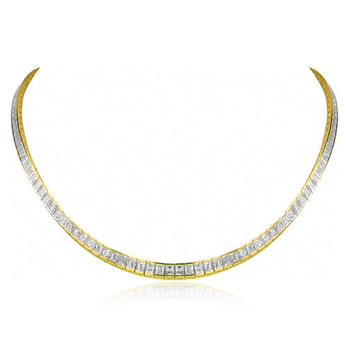 Princessa Princess Cut 4mm Cubic Zirconia Semi Bezel Set Tennis