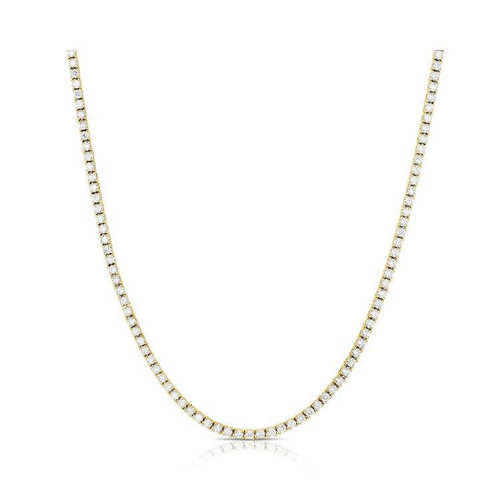 5 1/3 CTW Round Caydia Lab Grown Diamond Tennis Necklace 14K Yellow Gold |  Charles & Colvard