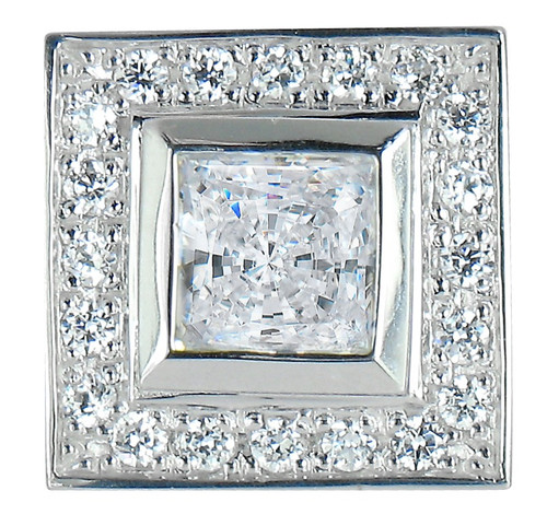 Baldwin Men's .75 Carat Cubic Zirconia Round Bezel Set Halo Lapel Pin | Ziamond Lab Grown Diamond Simulants