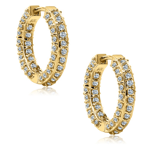 Paris Pave Cubic Zirconia Hoop Earrings