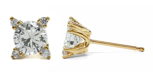 Large Earring Backs 14K Gold, 18K Gold, Platinum | Ziamond Lab Grown Diamond Simulants