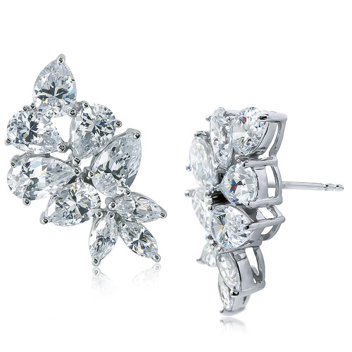 Winston Pear Marquise Cubic Zirconia Cluster Stud Earrings