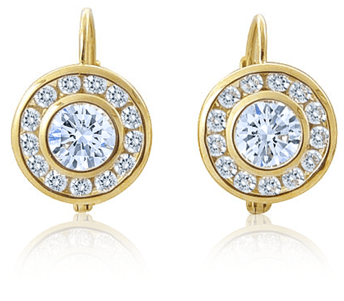 New Look Gold Diamanté Double Circle Stud Earrings - Livingstone Jewellers