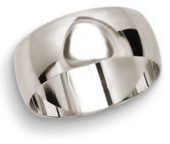 Ladies 8mm Comfort Fit Wedding Band in Platinum