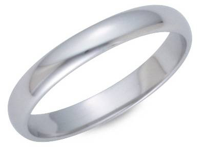 Ladies 3mm Comfort Fit Wedding Band in Platinum