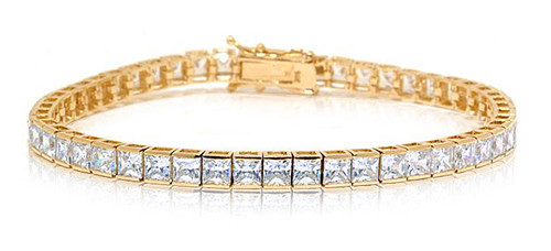 Alaria Channel Set Princess Cut Cubic Zirconia Line Tennis Bracelet | Ziamond Lab Grown Diamond Simulants