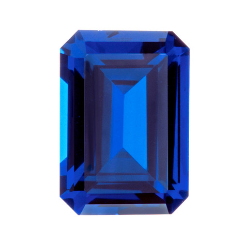 Emerald Step Cut Blue Sapphire Lab Created Loose Stone | 9 Carat - 14x10 mm | Ziamond Lab Grown Diamond Simulants