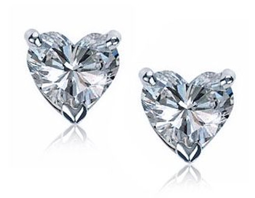 Heart Shape Cubic Zirconia Stud Earrings