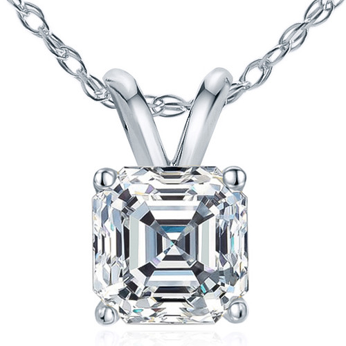 Asscher cut Solitaire Diamond Pendant – David Levy Diamonds and Fine Jewels