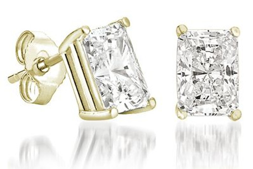 Silver Cubic Zirconia Emerald Cut Stud Earrings | 0131203 | Beaverbrooks  the Jewellers