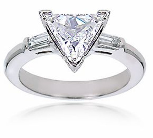 Trillion cut store diamond solitaire rings