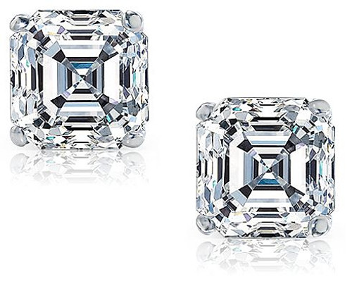 Asscher diamond stud on sale earrings