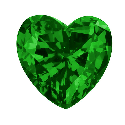 Heart Shape Green Emerald Lab Created Loose Stone | 4 Carat - 11 mm | Ziamond Lab Grown Diamond Simulants