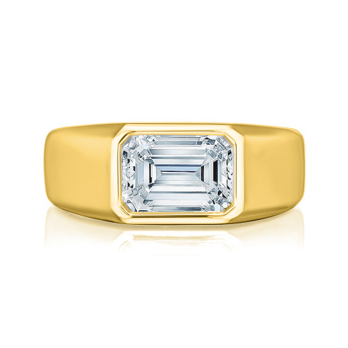 Emerald cut horizontal engagement on sale rings