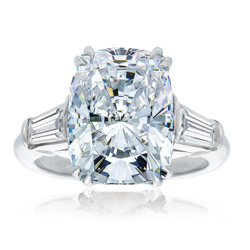 Cushion baguette diamond on sale ring