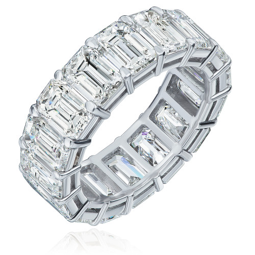 Regal Emerald Cut Double Gallery Prong Set Eternity Band | .75 Carat | Ziamond Lab Grown Diamond Simulants