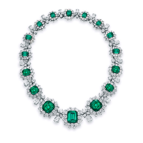 Emerald Crystal Teardrop Cluster Pageant Necklace | Statement Necklace |  L&M Bling - lmbling