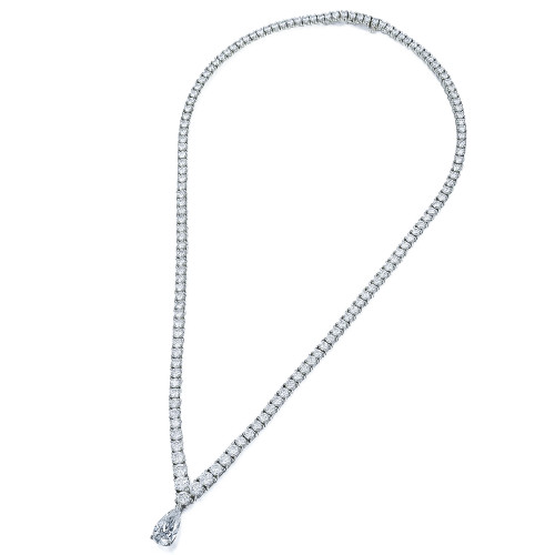 Royal Vinetta Pear Drop Pointed V Statement Necklace