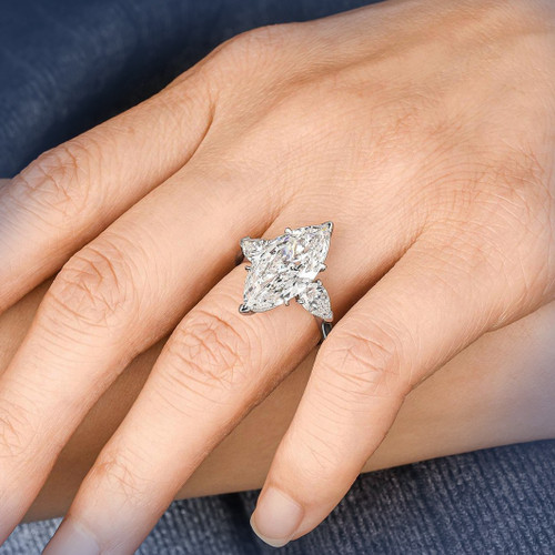 Ammara Marquise with Pears Three Stone Ring - Main Image