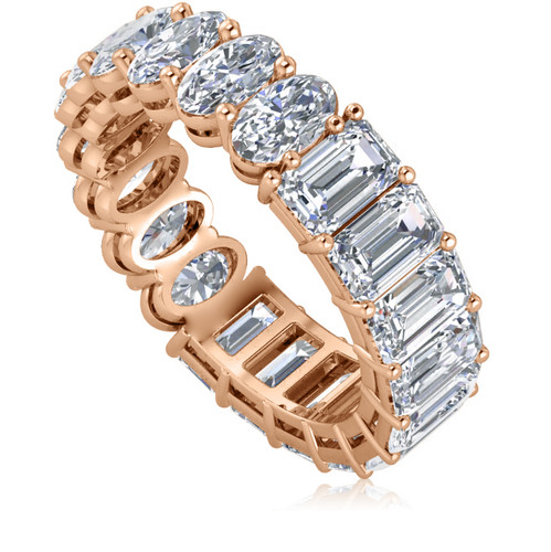 Alternity .25 Carat Oval and Emerald Step Cut Eternity Band