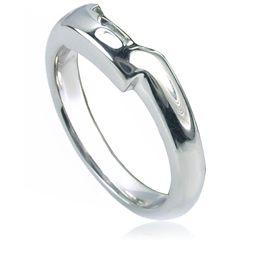 Sex and the City Step Cut Square Bridal Set Contoured Matching Band in 14k white gold.