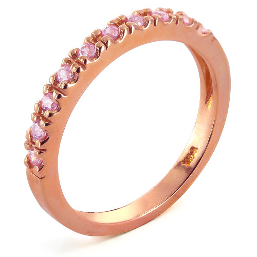 14K Rose Gold Pink Diamond Eternity Ring