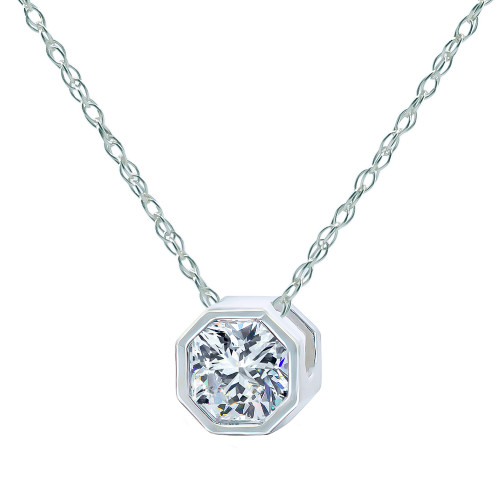 Classic Diamond Solitaire Necklace in 14k White Gold – Forever Today by  Jilco
