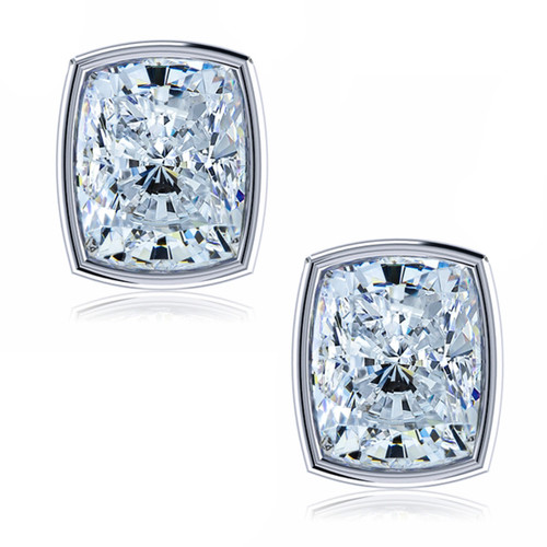 LV Stud Earrings- Round Bezel